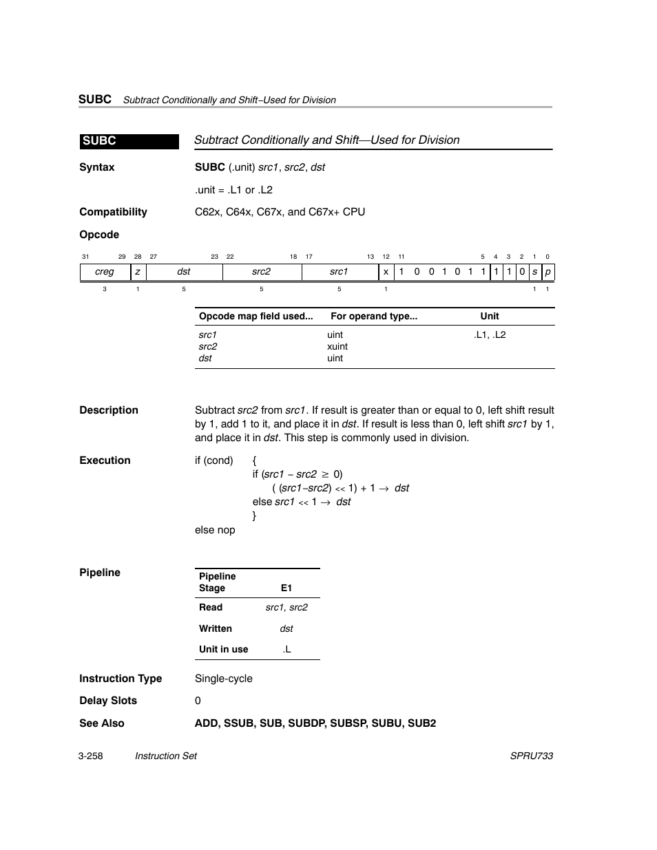 Subc | Texas Instruments TMS320C67X/C67X+ DSP User Manual | Page 318 / 465