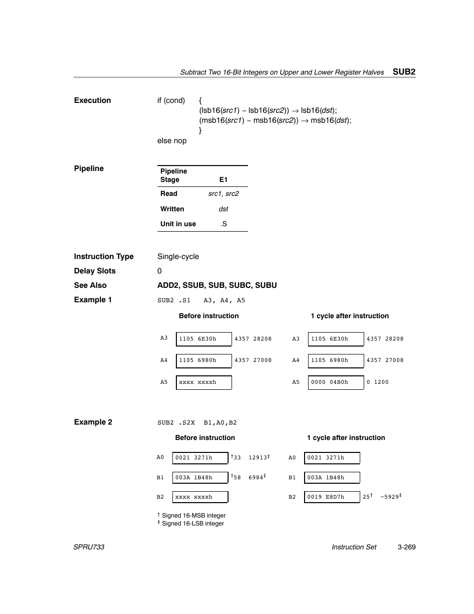 Sub2 | Texas Instruments TMS320C67X/C67X+ DSP User Manual | Page 329 / 465