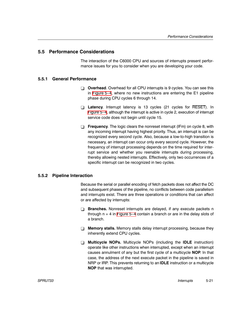 5 performance considerations, 1 general performance, 2 pipeline interaction | Texas Instruments TMS320C67X/C67X+ DSP User Manual | Page 416 / 465