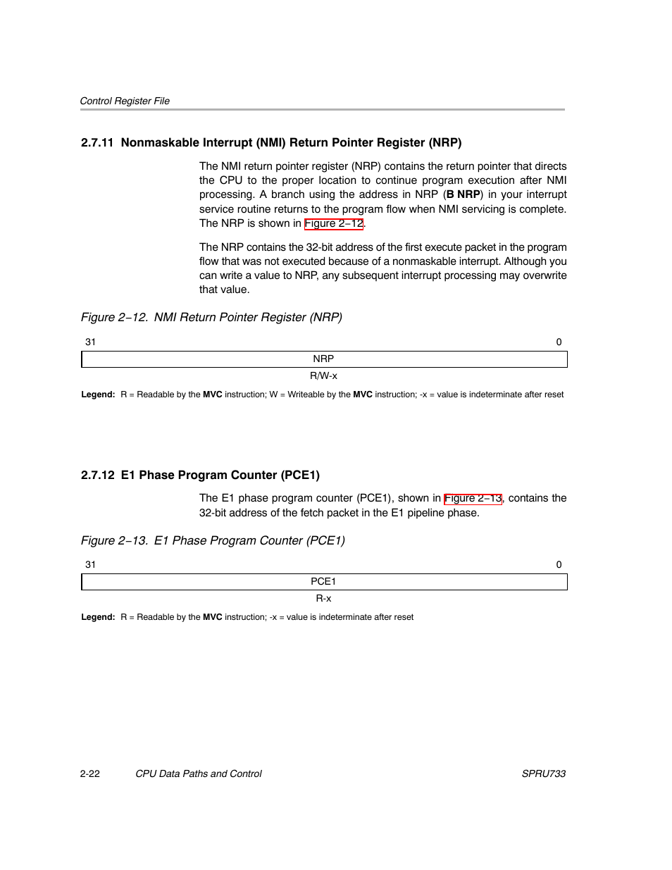12 e1 phase program counter (pce1) | Texas Instruments TMS320C67X/C67X+ DSP User Manual | Page 48 / 465