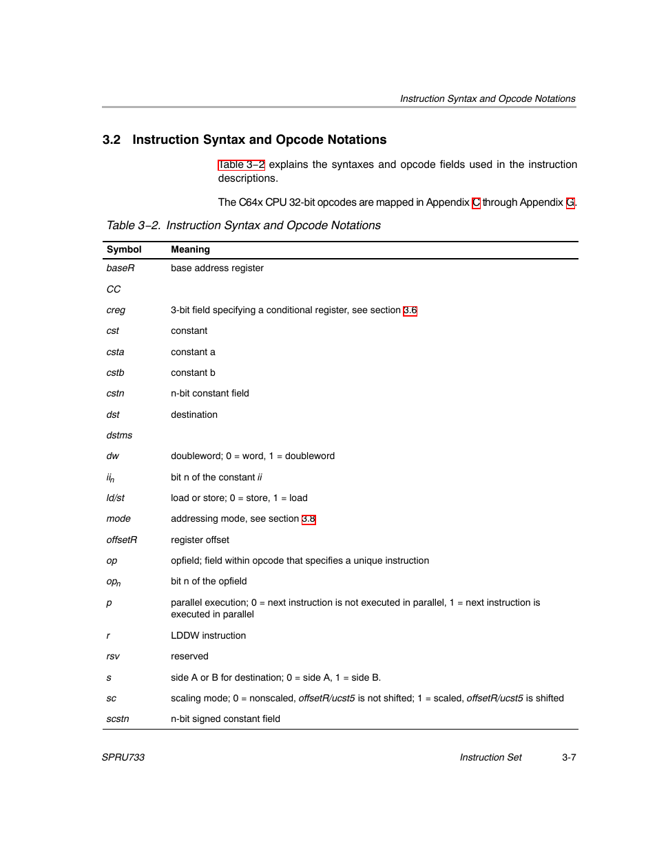 2 instruction syntax and opcode notations | Texas Instruments TMS320C67X/C67X+ DSP User Manual | Page 67 / 465