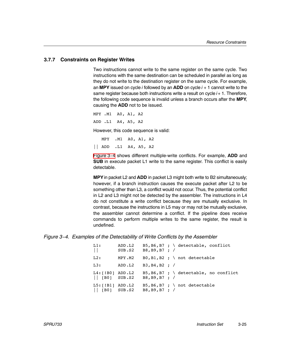 7 constraints on register writes | Texas Instruments TMS320C67X/C67X+ DSP User Manual | Page 85 / 465