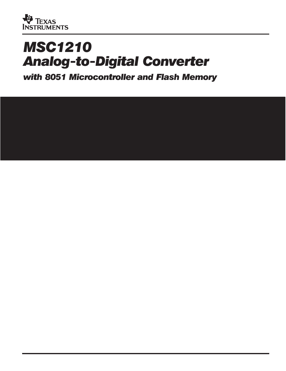 Texas Instruments MSC1210 User Manual | 324 pages