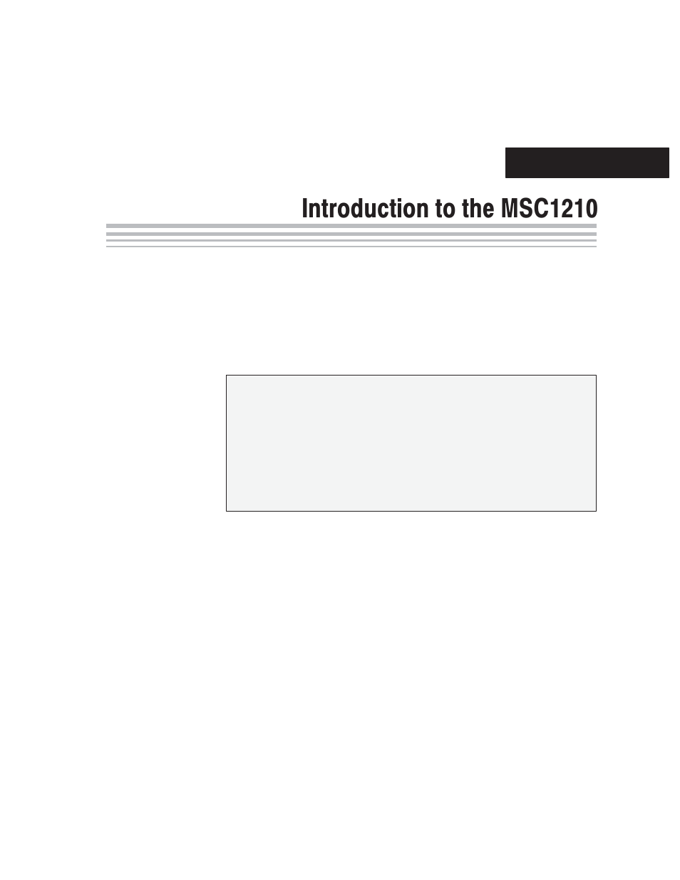 Introduction to the msc1210, Chapter 1 | Texas Instruments MSC1210 User Manual | Page 13 / 324