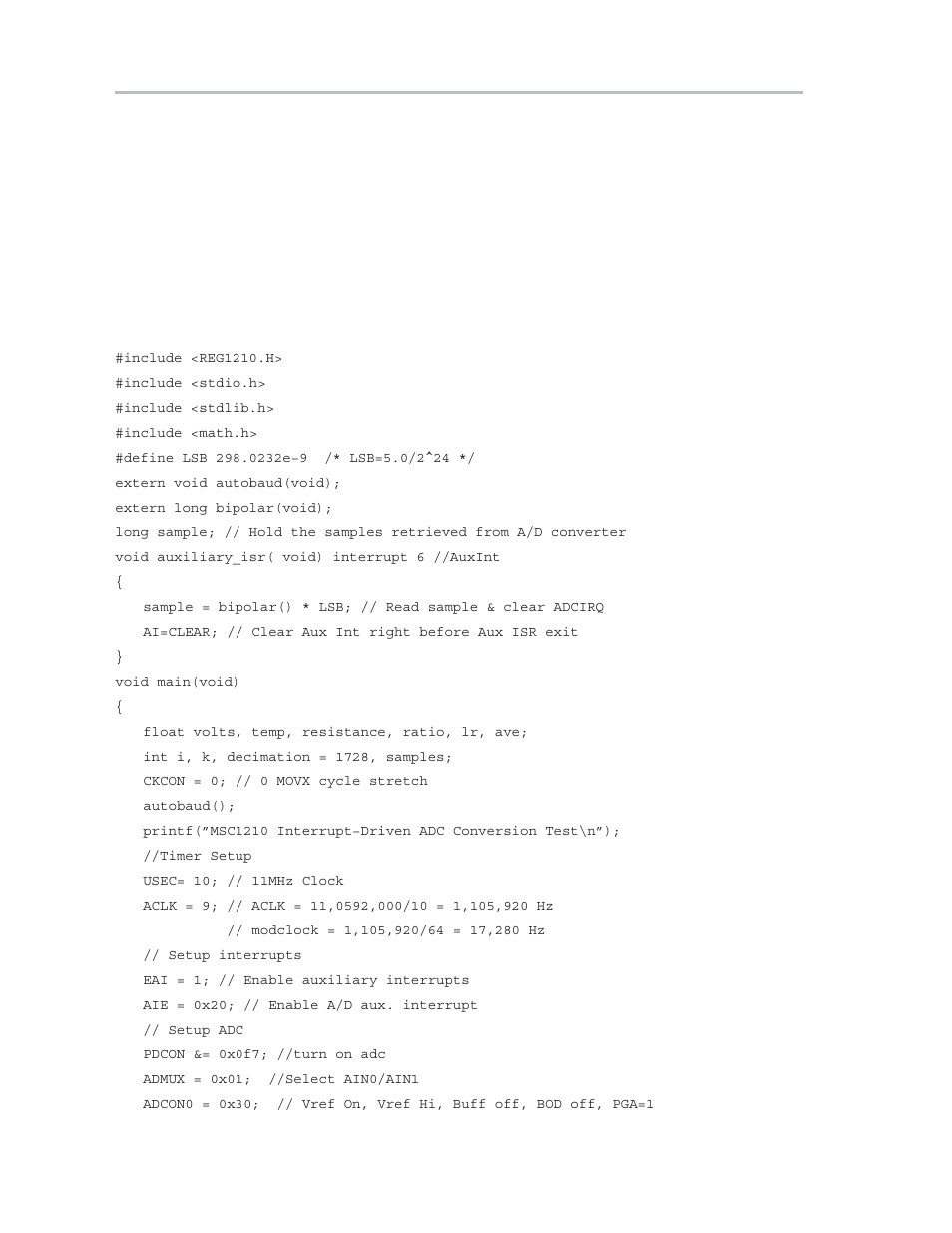 14 interrupt-driven adc sampling | Texas Instruments MSC1210 User Manual | Page 156 / 324