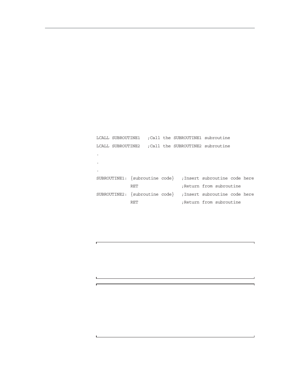 8 subroutines (lcall, acall, ret) | Texas Instruments MSC1210 User Manual | Page 201 / 324