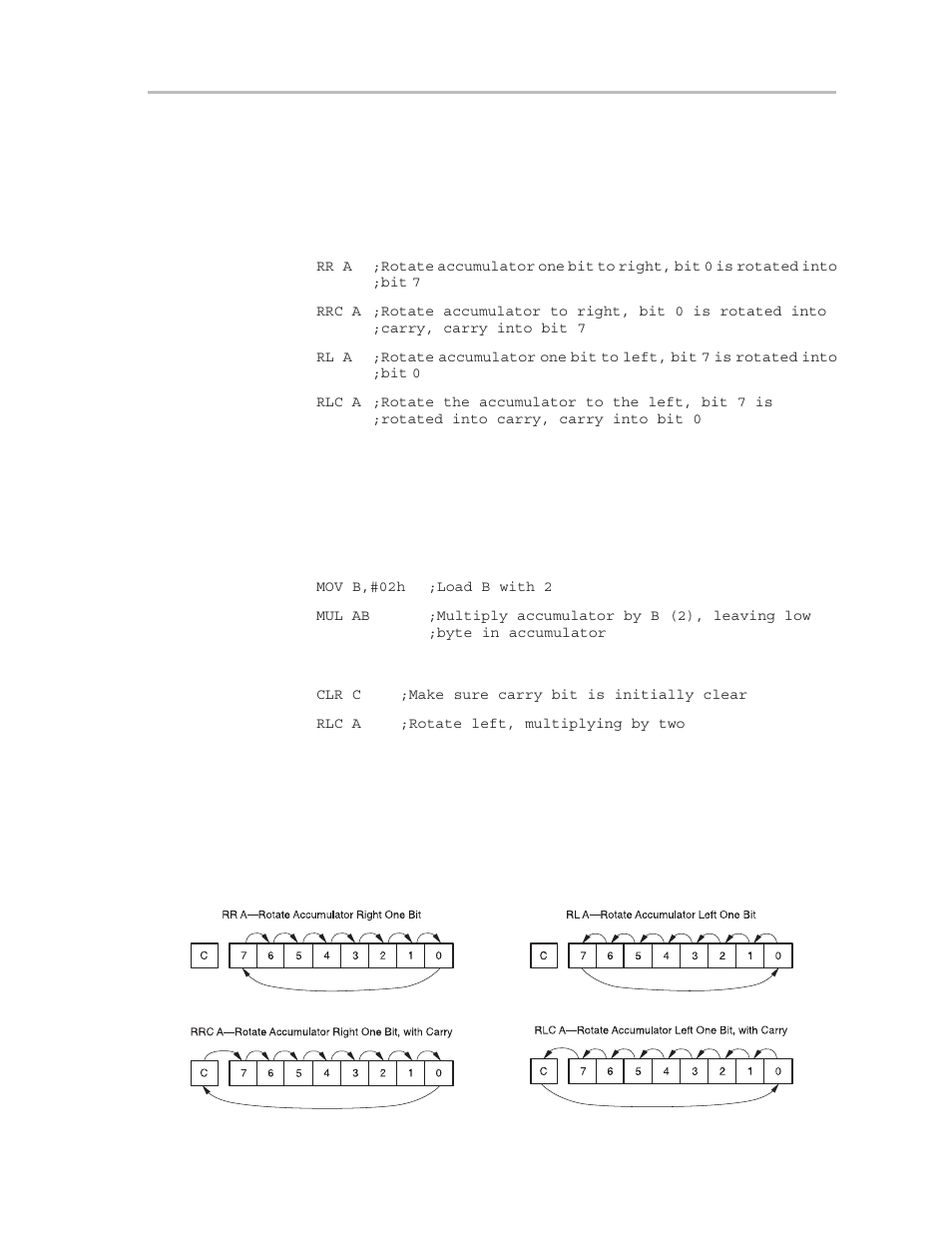 21 shifting bits (rr, rrc, rl, rlc) | Texas Instruments MSC1210 User Manual | Page 217 / 324