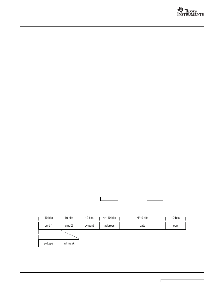 A.3.1 idle (/i/), A.3.2 end of packet (/t/), A.3.3 byte disable (/m/) | A.3.4 flow control enable (/p/), A.3.5 flow control disable (/c/), A.3.6 error indication (/e/), A.3.7 init0 (/0/), A.3.8 init1 (/1/), A.3.9 link (/l/), A.4 vlynq 2.0 packet format | Texas Instruments SPRU938B User Manual | Page 40 / 48