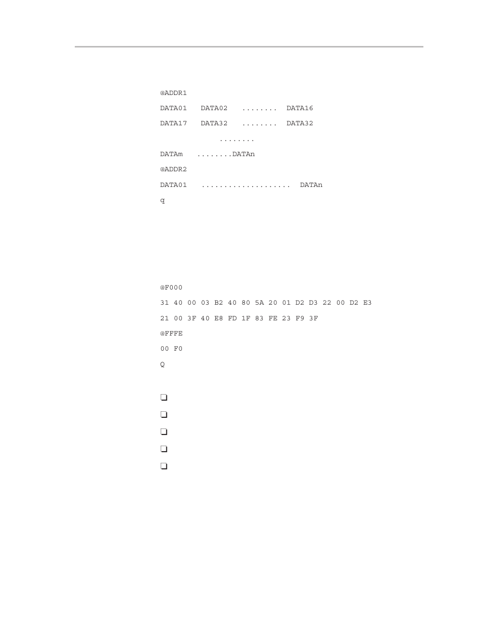 A.2 ti-txt file format | Texas Instruments Serial Programming Adapter MSP430 User Manual | Page 47 / 53