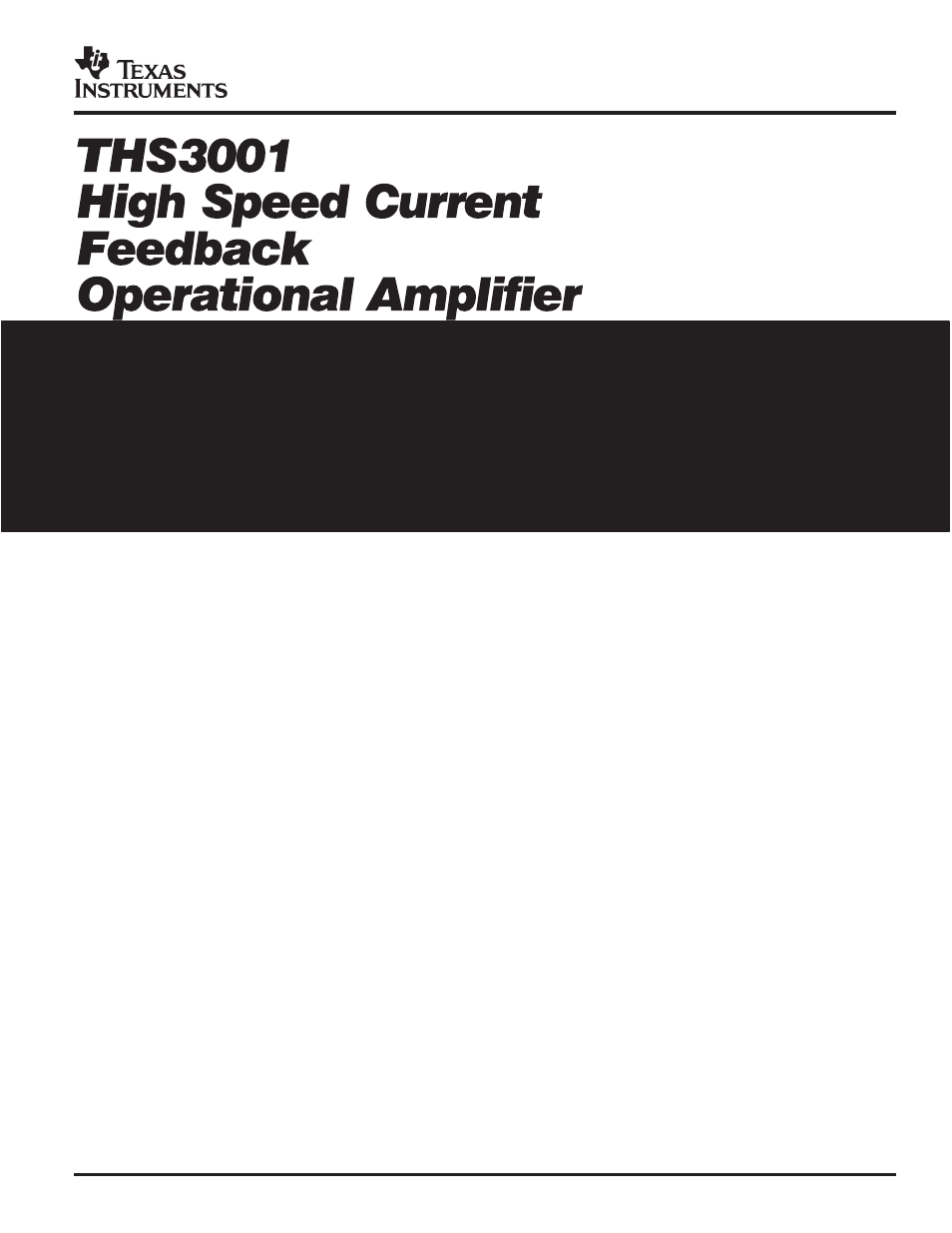 Texas Instruments THS3001 User Manual | 20 pages