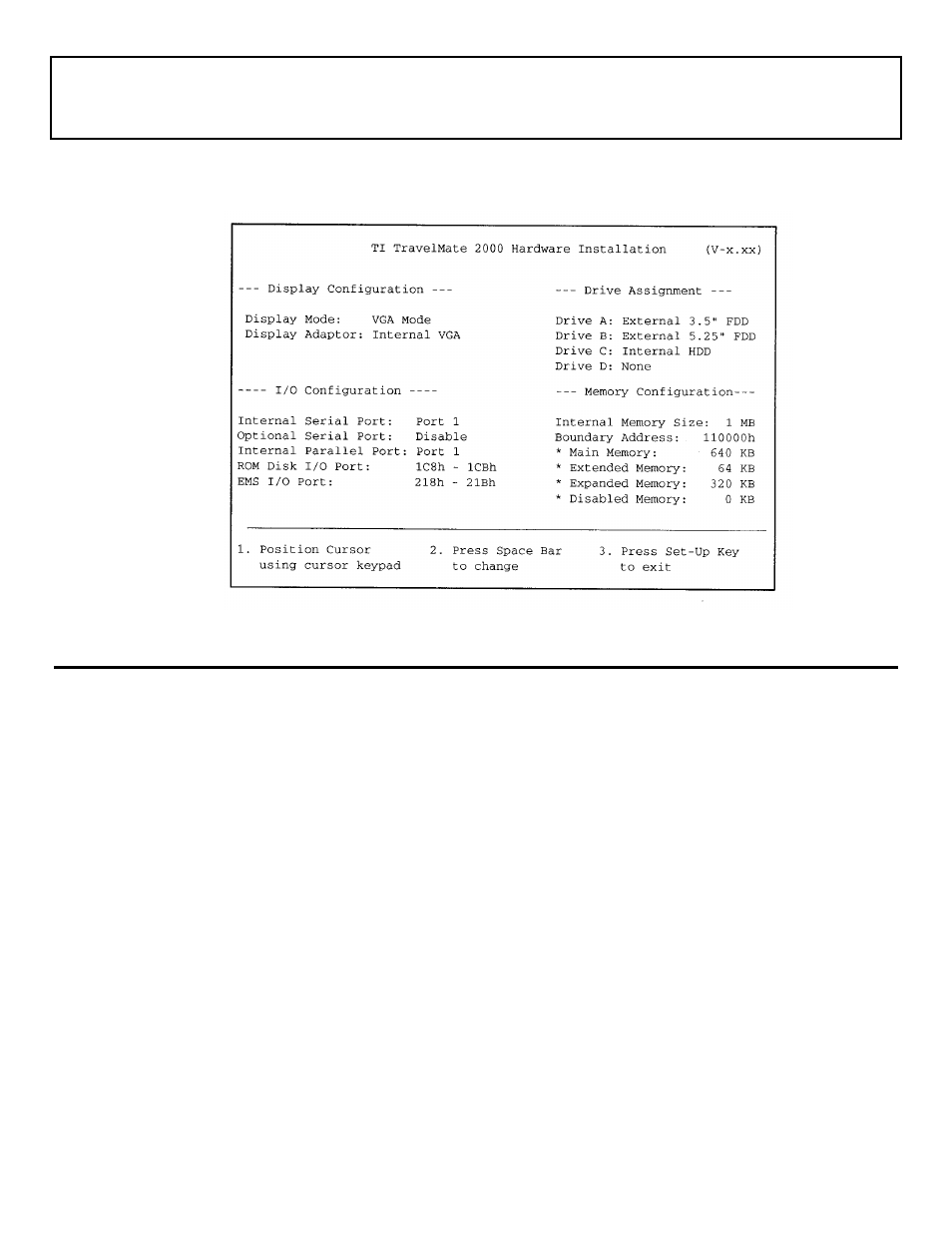 Displaying the hardware installation screen | Texas Instruments TravelMate 2000 User Manual | Page 73 / 208