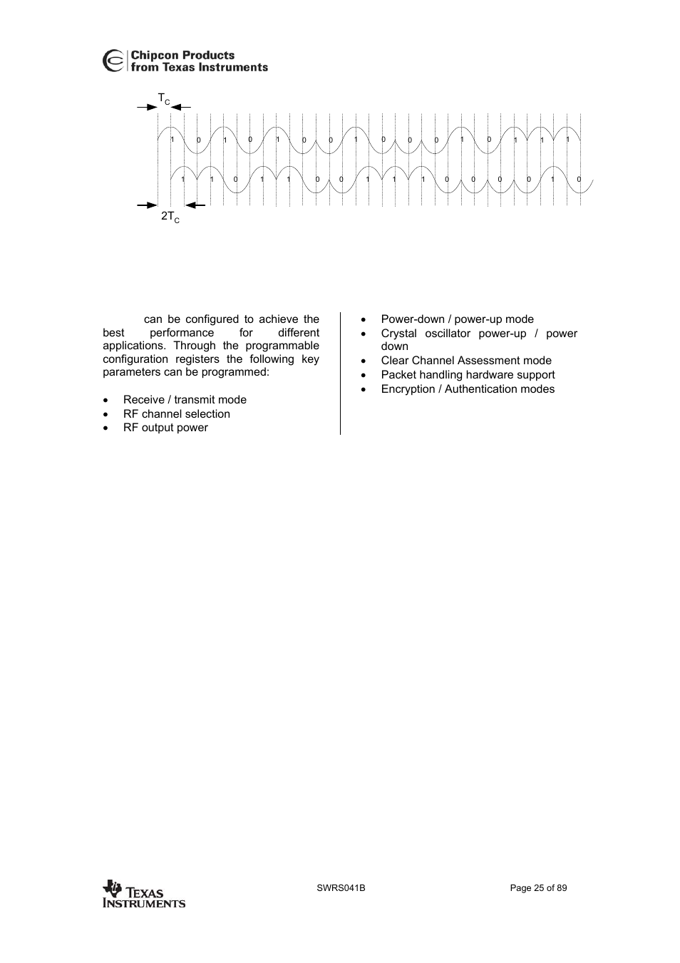 Configuration overview, Cc2420, 11 configuration overview | Texas Instruments 3138 155 232931 User Manual | Page 25 / 90