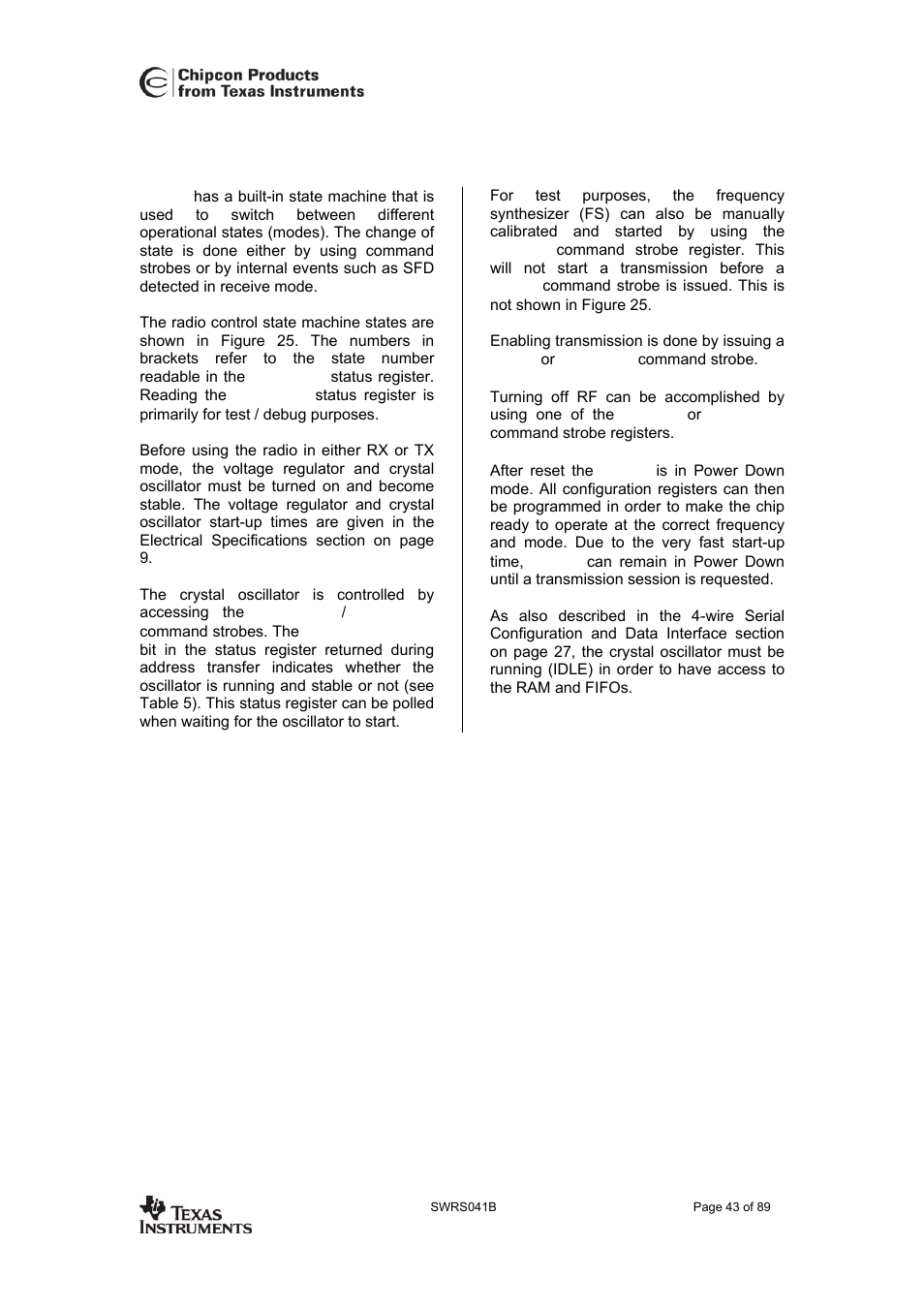 Radio control state machine, Cc2420 | Texas Instruments 3138 155 232931 User Manual | Page 43 / 90