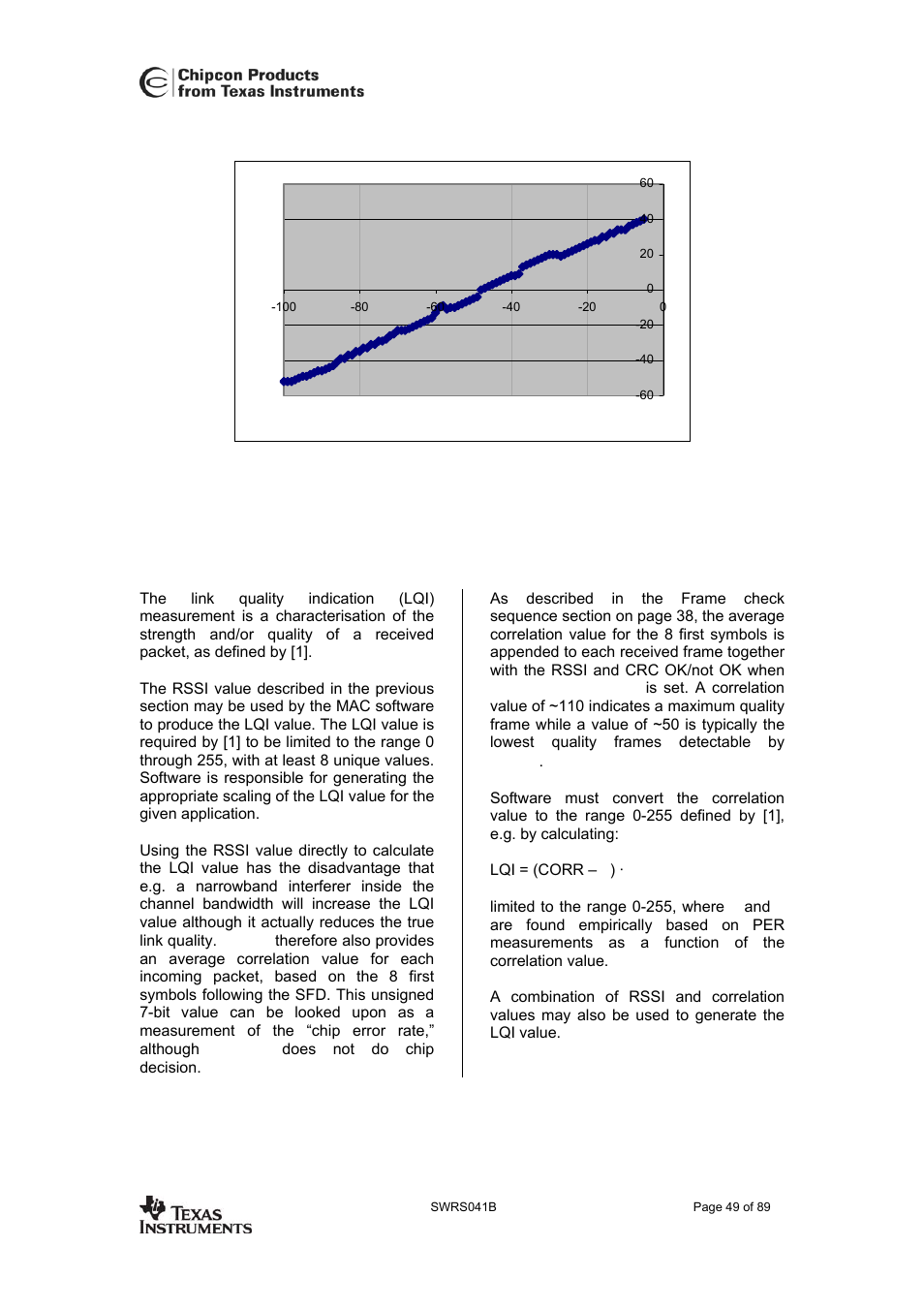 Link quality indication, Cc2420 | Texas Instruments 3138 155 232931 User Manual | Page 49 / 90
