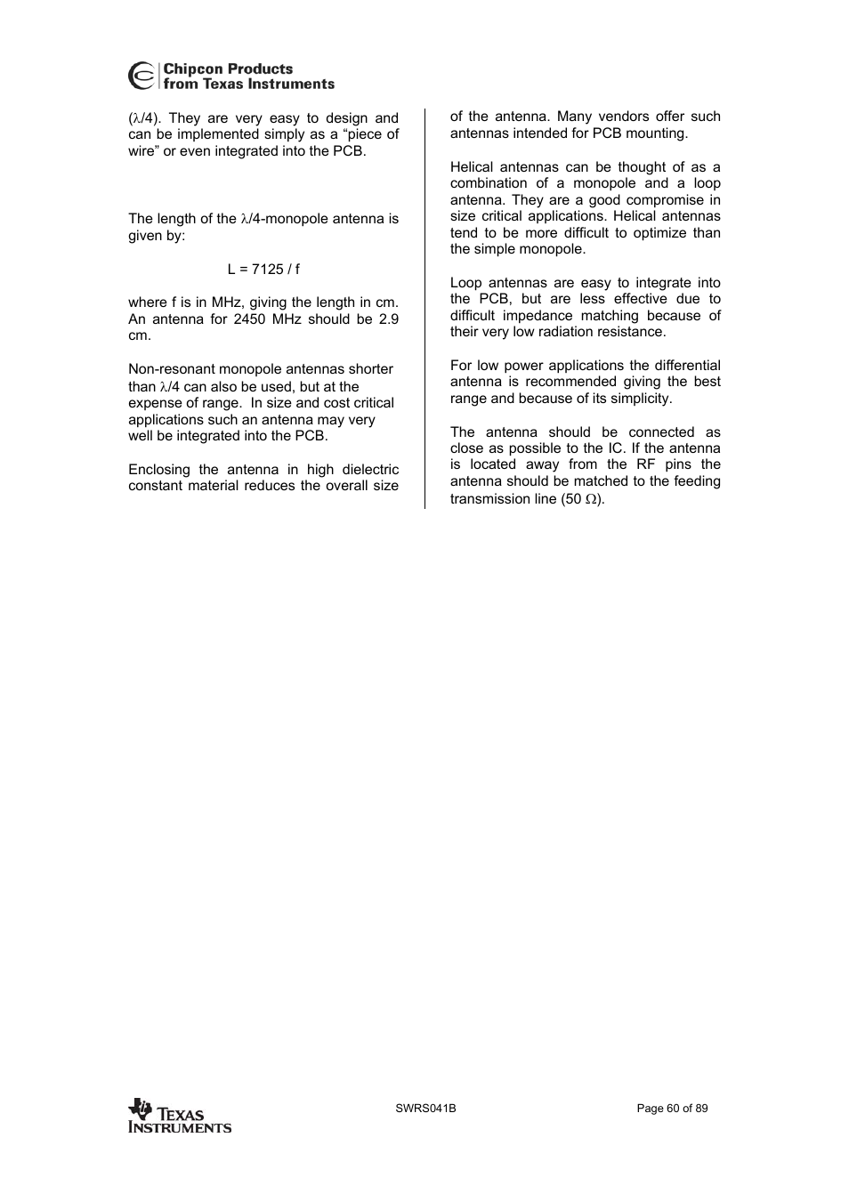 Cc2420 | Texas Instruments 3138 155 232931 User Manual | Page 60 / 90