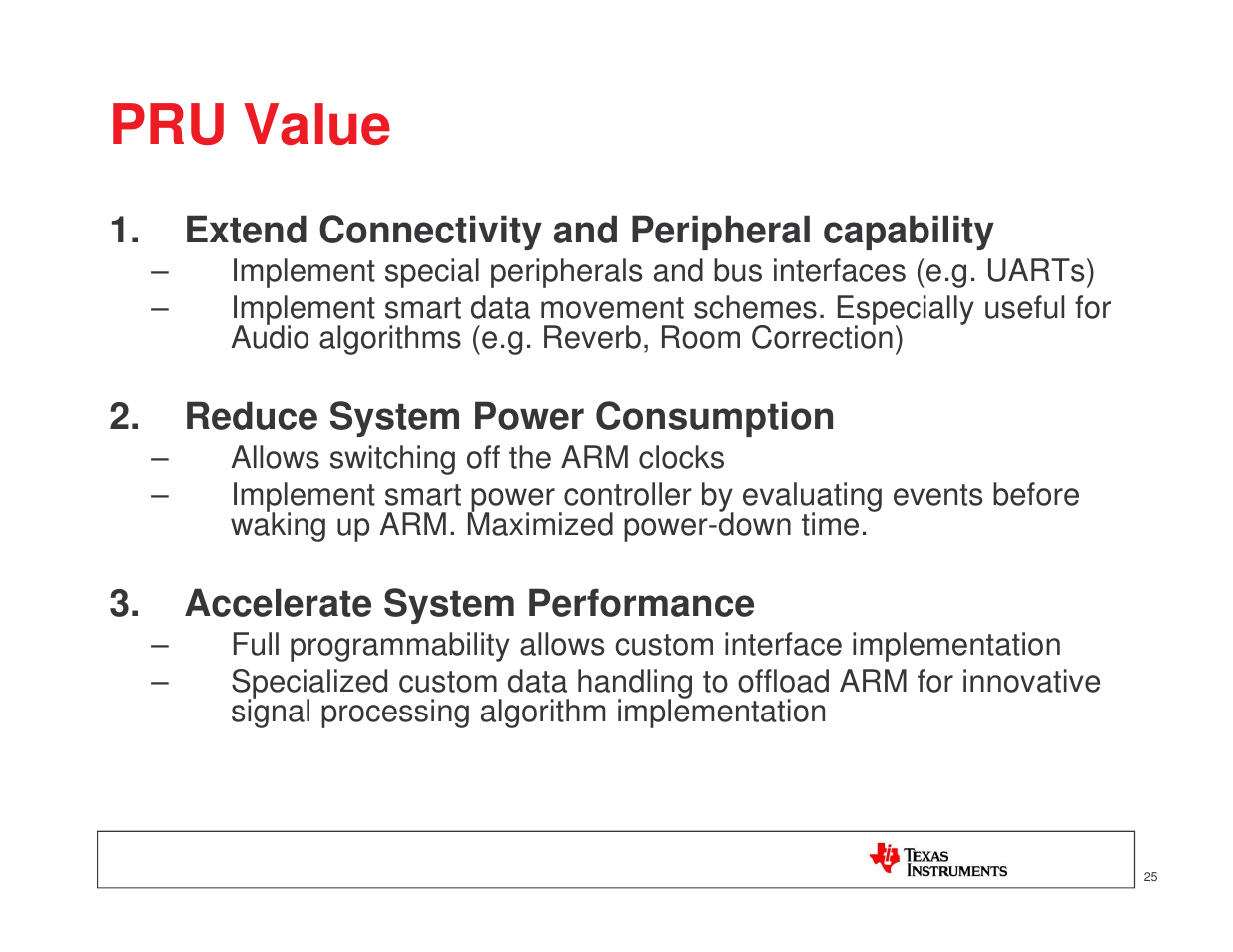 Pru value | Texas Instruments MICROPROCESSOR TI SITARA User Manual | Page 25 / 43