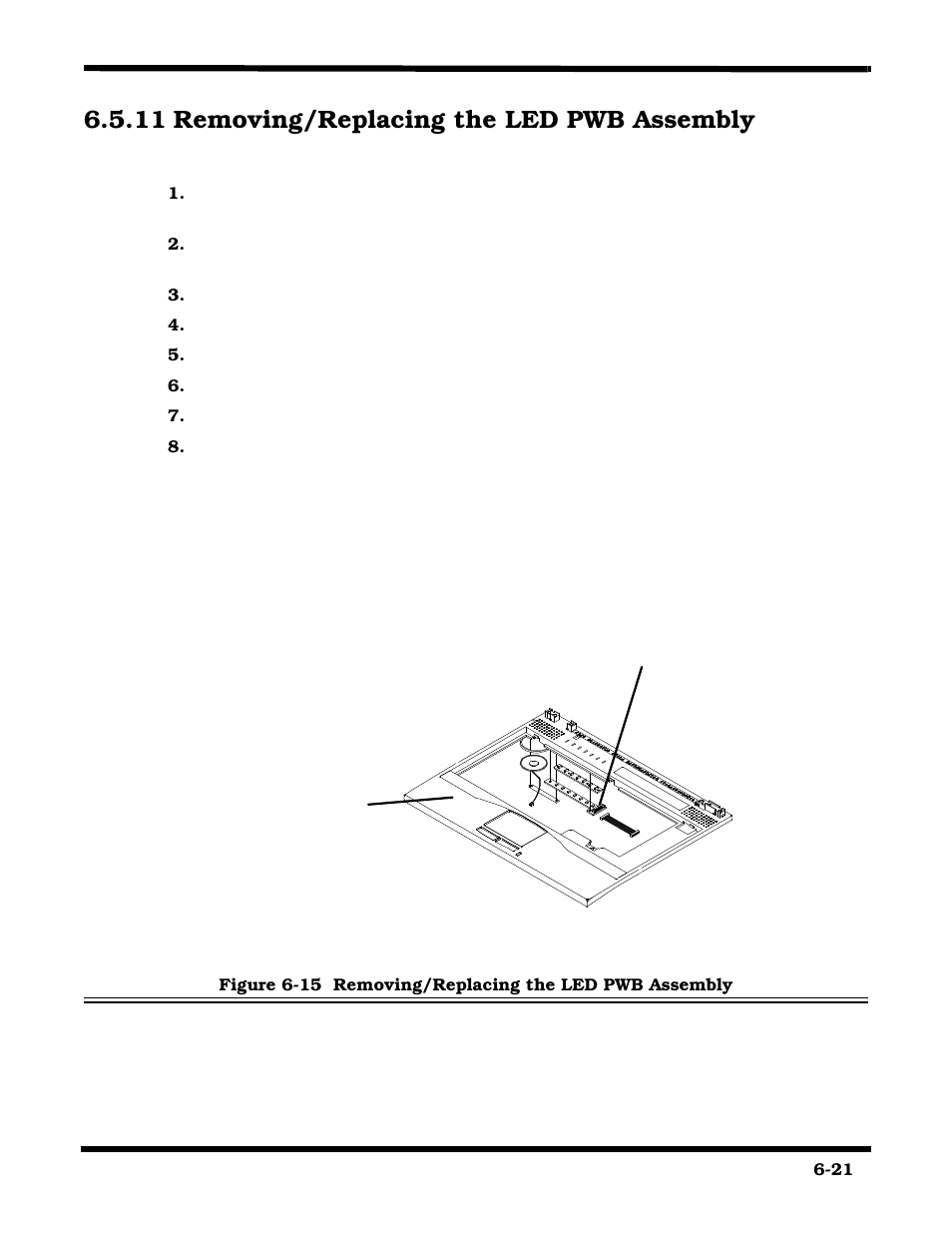 Removing/replacing the led pwb assembly, Top cover assembly led board assembly, 11 removing/replacing the led pwb assembly | Texas Instruments 660 User Manual | Page 115 / 147