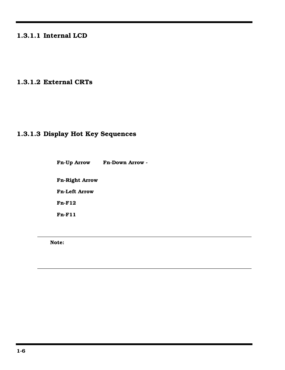 Internal lcd, External crts, Display hot key sequences | Texas Instruments 660 User Manual | Page 14 / 147