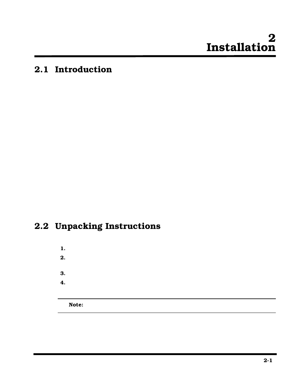 Installation, Section 2 installation, Introduction | Unpacking instructions, 2installation, 1 introduction, 2 unpacking instructions | Texas Instruments 660 User Manual | Page 27 / 147