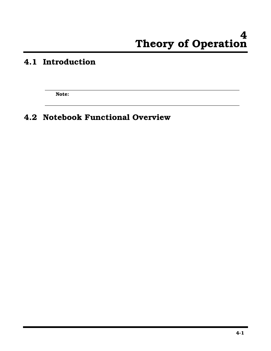 Theory of operation, Section 4 theory of operation, Introduction | Notebook functional overview, 4theory of operation, 1 introduction | Texas Instruments 660 User Manual | Page 53 / 147