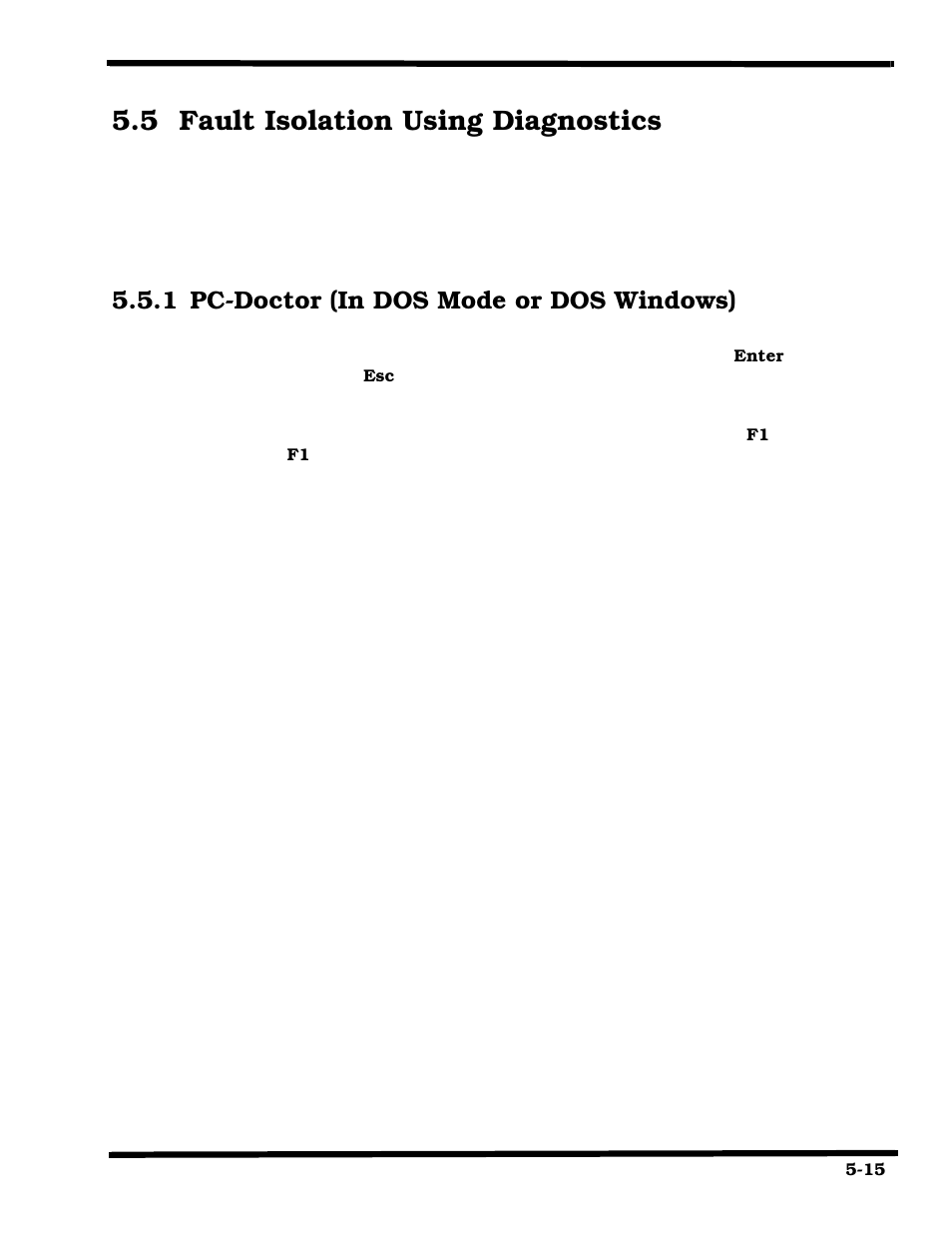 Fault isolation using diagnostics, Pc-doctor (in dos mode or dos windows), 5 fault isolation using diagnostics | 1 pc-doctor (in dos mode or dos windows) | Texas Instruments 660 User Manual | Page 75 / 147