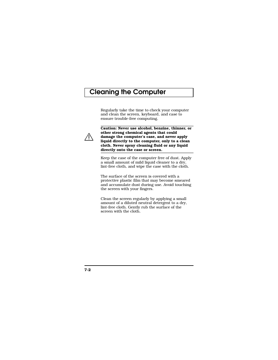 Cleaning the computer | Texas Instruments TM5000 Series User Manual | Page 102 / 117