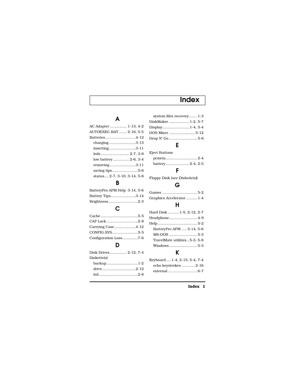 Index | Texas Instruments TM5000 Series User Manual | Page 114 / 117