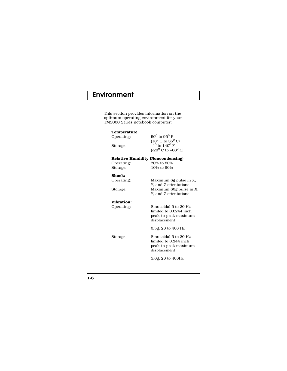 Environment | Texas Instruments TM5000 Series User Manual | Page 15 / 117