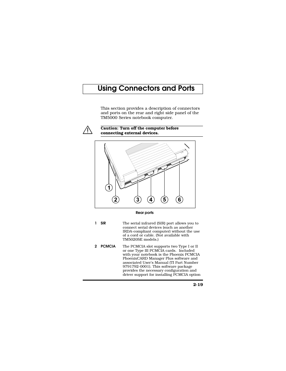 Using connectors and ports | Texas Instruments TM5000 Series User Manual | Page 43 / 117