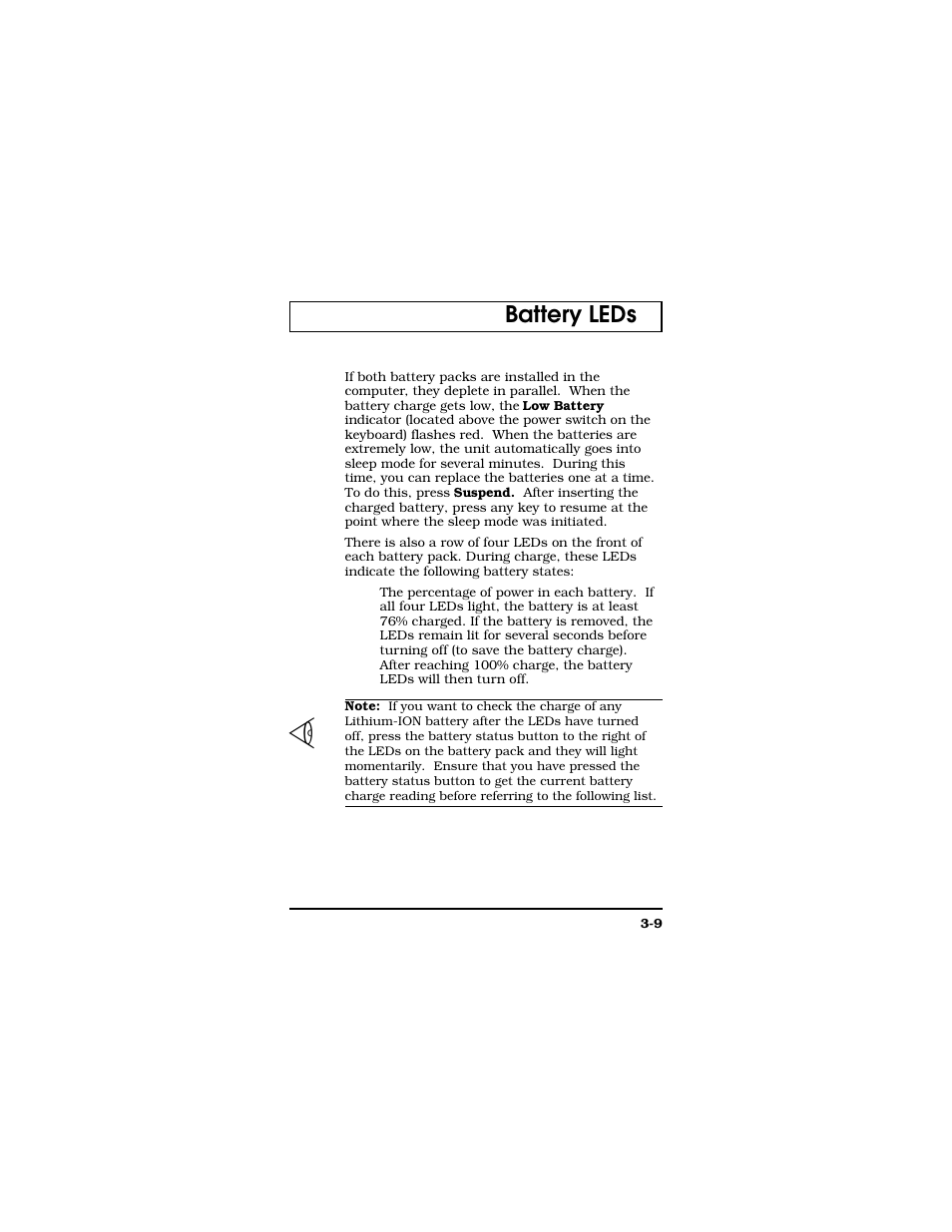 Battery leds | Texas Instruments TM5000 Series User Manual | Page 57 / 117