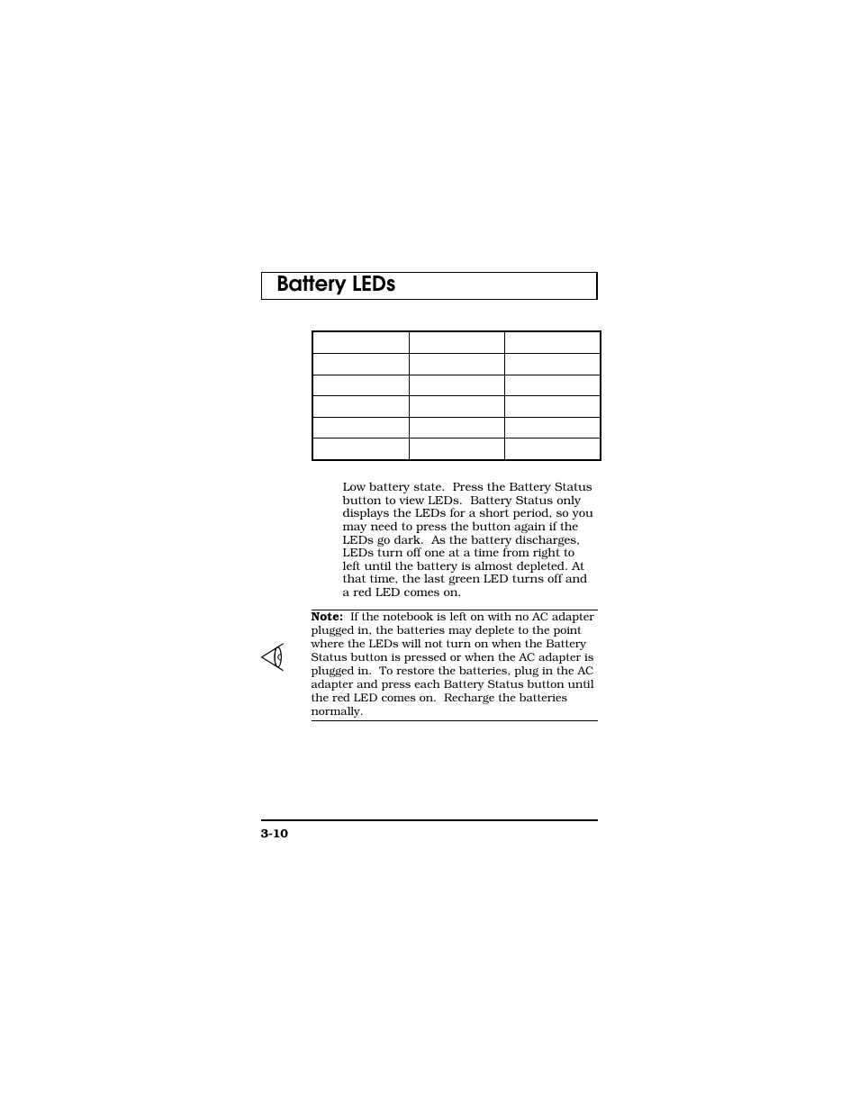 Battery leds | Texas Instruments TM5000 Series User Manual | Page 58 / 117