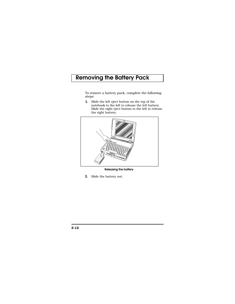 Removing the battery pack | Texas Instruments TM5000 Series User Manual | Page 60 / 117