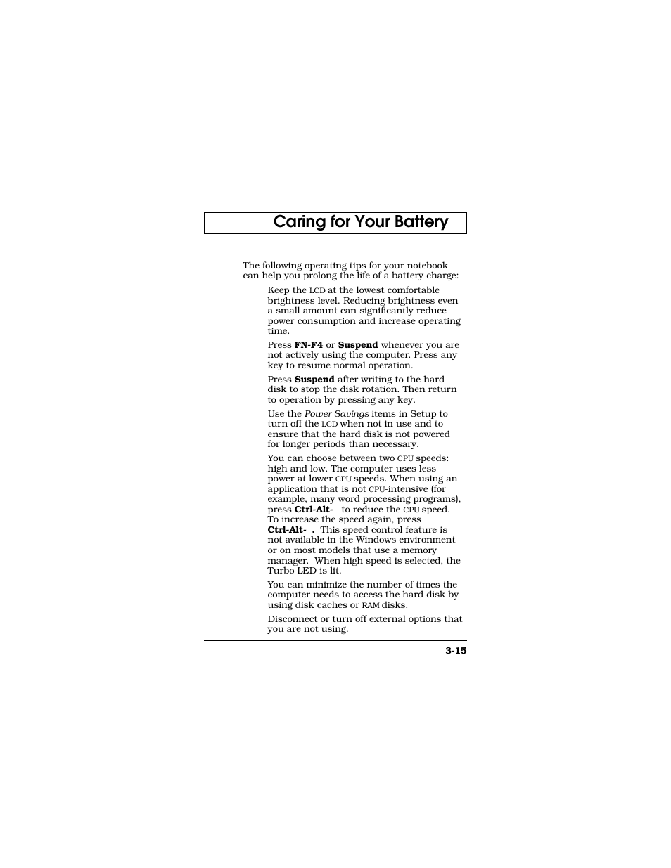 Caring for your battery | Texas Instruments TM5000 Series User Manual | Page 63 / 117