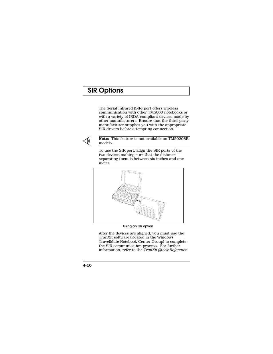 Sir options | Texas Instruments TM5000 Series User Manual | Page 74 / 117