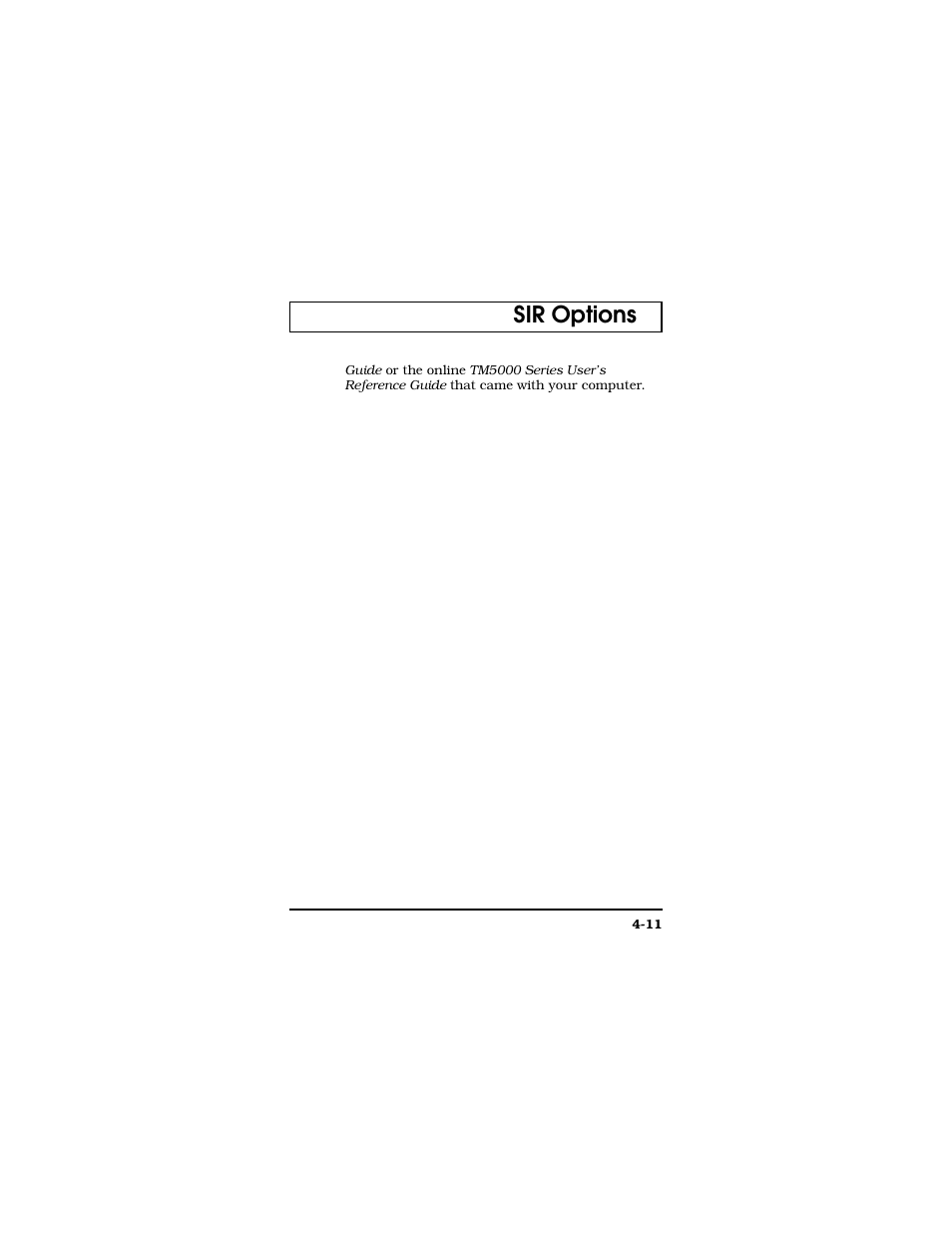 Sir options | Texas Instruments TM5000 Series User Manual | Page 75 / 117