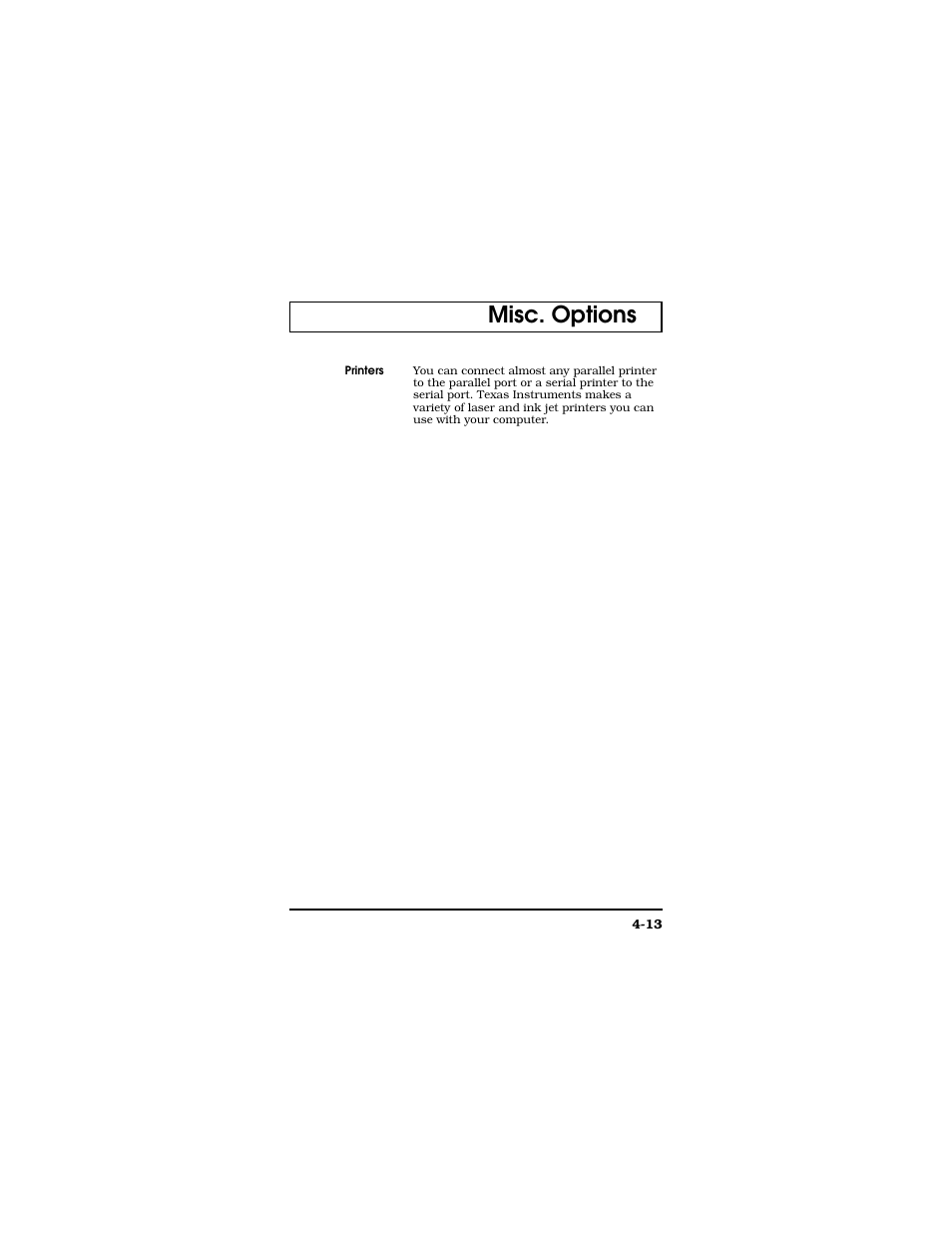 Misc. options | Texas Instruments TM5000 Series User Manual | Page 77 / 117