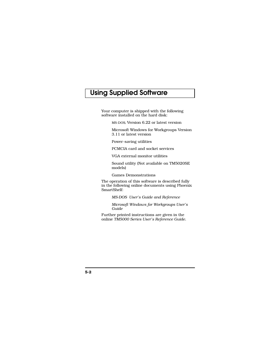 Using supplied software | Texas Instruments TM5000 Series User Manual | Page 79 / 117