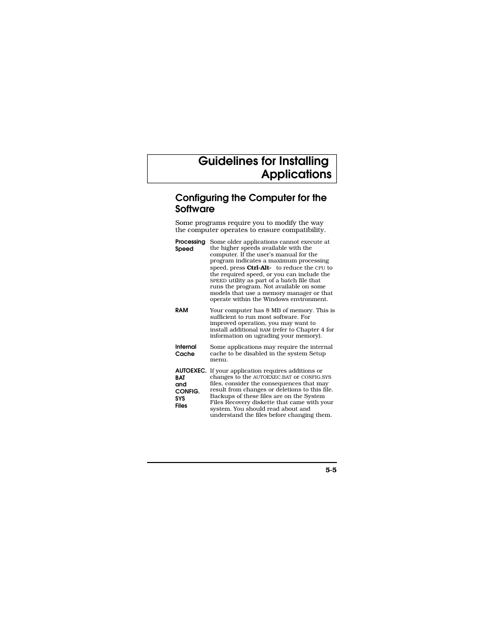 Configuring the computer for the software, Guidelines for installing applications | Texas Instruments TM5000 Series User Manual | Page 82 / 117