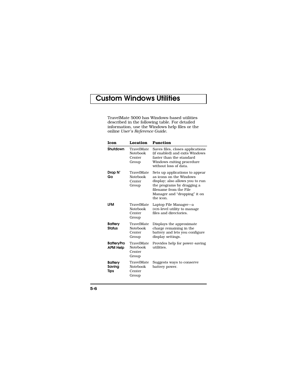 Custom windows utilities | Texas Instruments TM5000 Series User Manual | Page 83 / 117