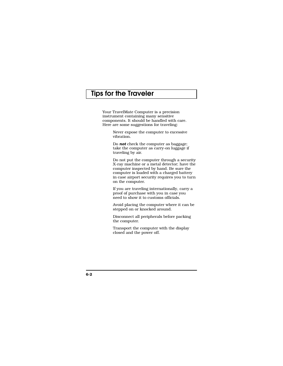 Tips for the traveler | Texas Instruments TM5000 Series User Manual | Page 94 / 117