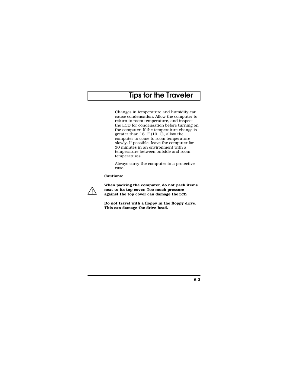 Tips for the traveler | Texas Instruments TM5000 Series User Manual | Page 95 / 117