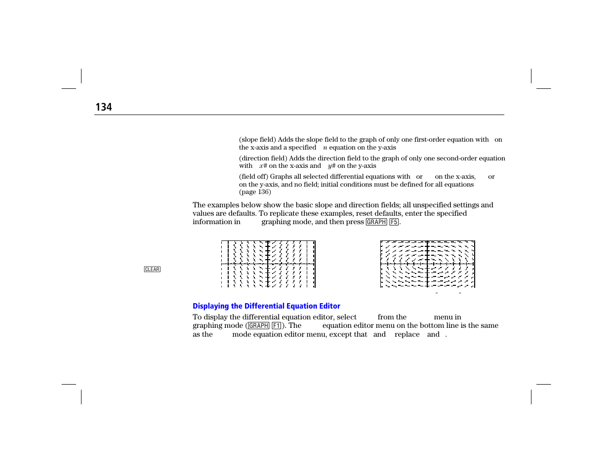 Displaying the differential equation editor | Texas Instruments TI-86 User Manual | Page 146 / 431