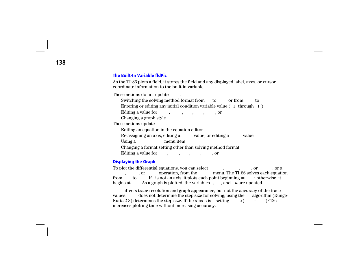 The built-in variable fldpic, Displaying the graph | Texas Instruments TI-86 User Manual | Page 150 / 431