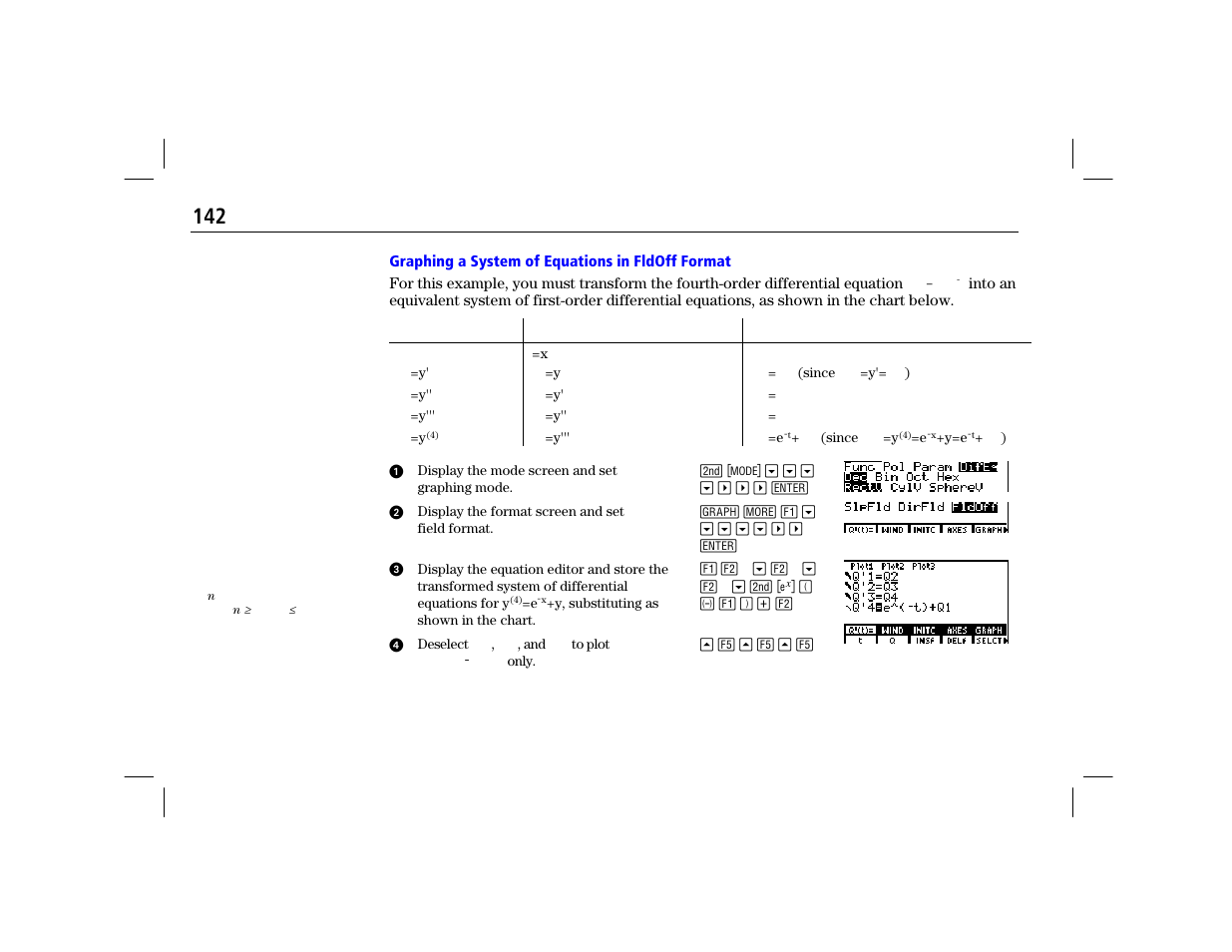 Graphing a system of equations in fldoff format | Texas Instruments TI-86 User Manual | Page 154 / 431