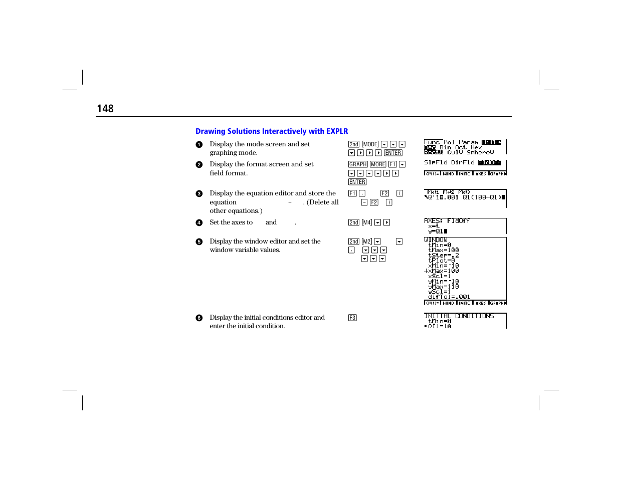 Drawing solutions interactively with explr | Texas Instruments TI-86 User Manual | Page 160 / 431