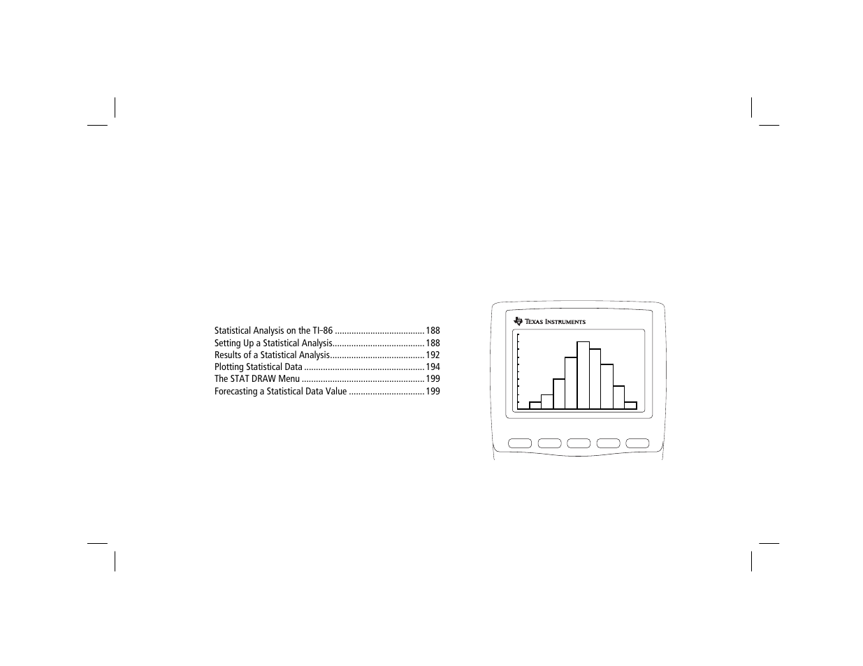 Chapter 14: statistics, Statistics | Texas Instruments TI-86 User Manual | Page 199 / 431