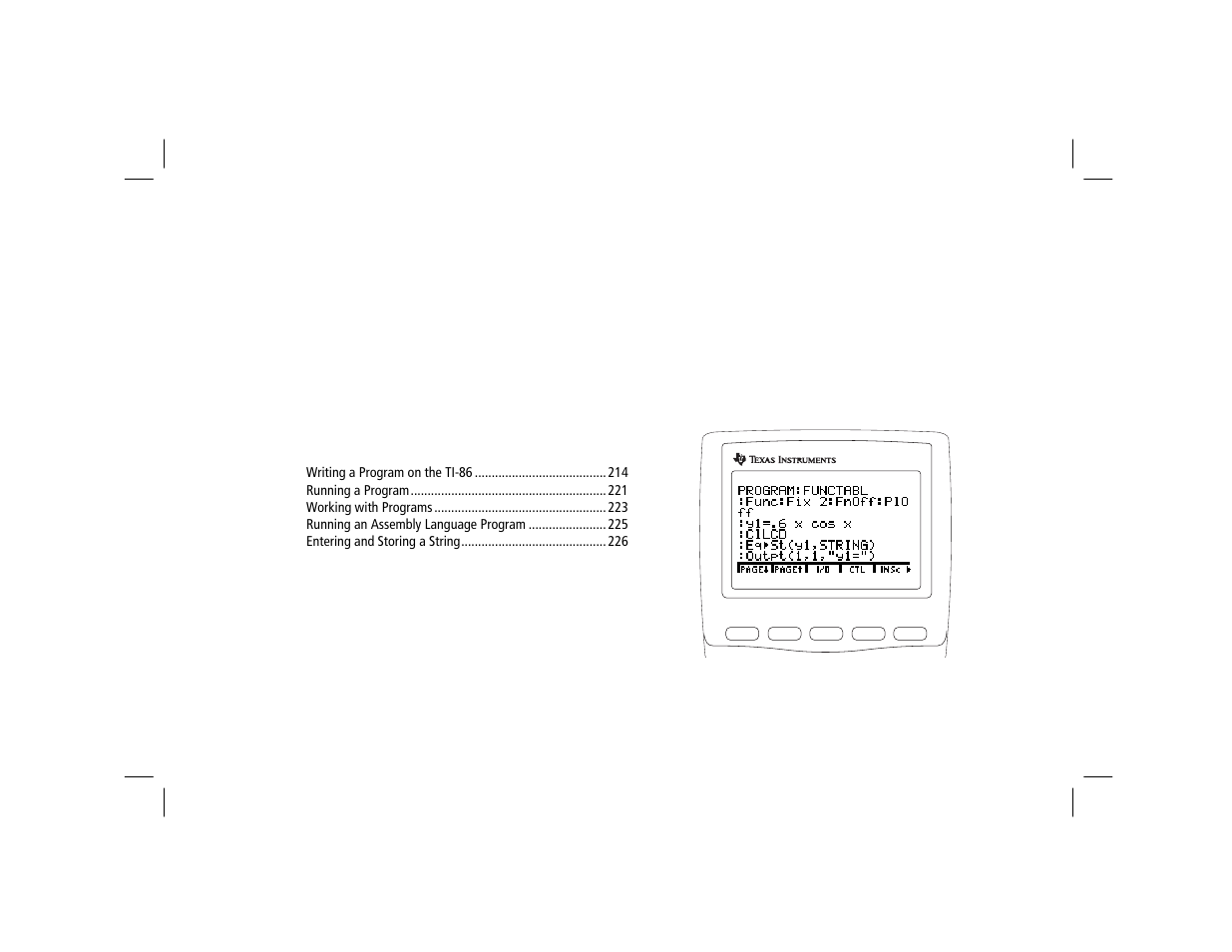 Chapter 16: programming, Programming | Texas Instruments TI-86 User Manual | Page 225 / 431