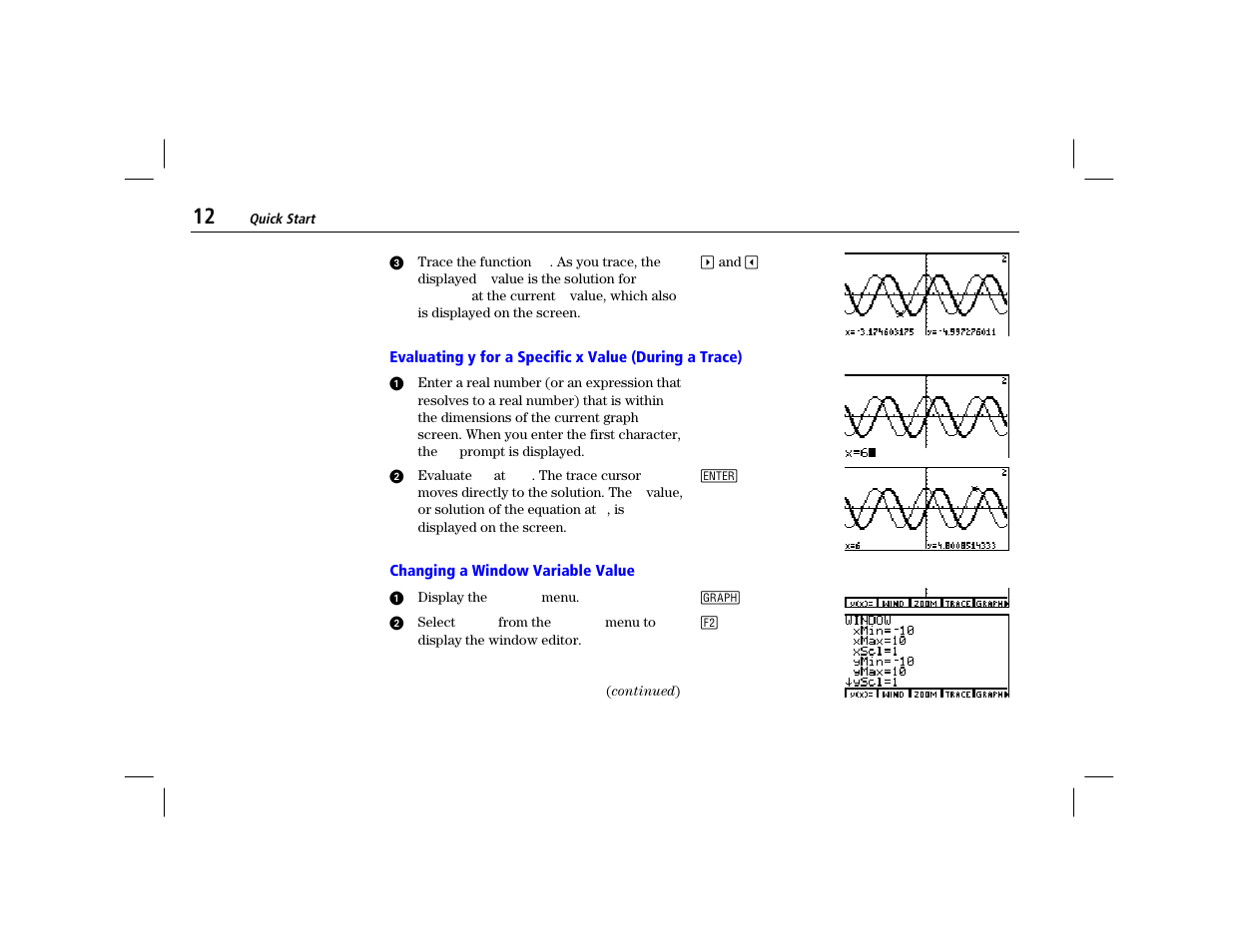Changing a window variable value | Texas Instruments TI-86 User Manual | Page 24 / 431