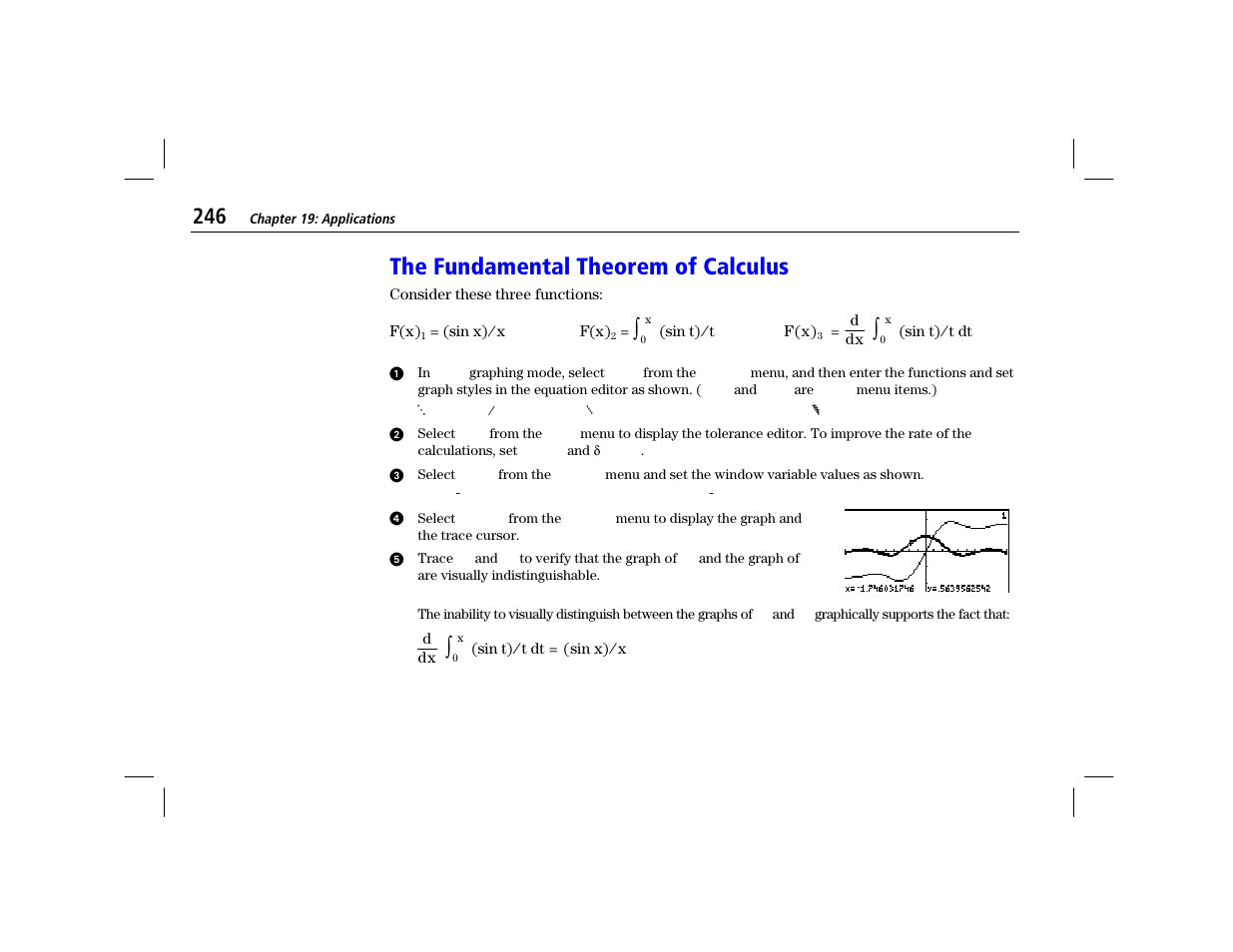 The fundamental theorem of calculus | Texas Instruments TI-86 User Manual | Page 258 / 431