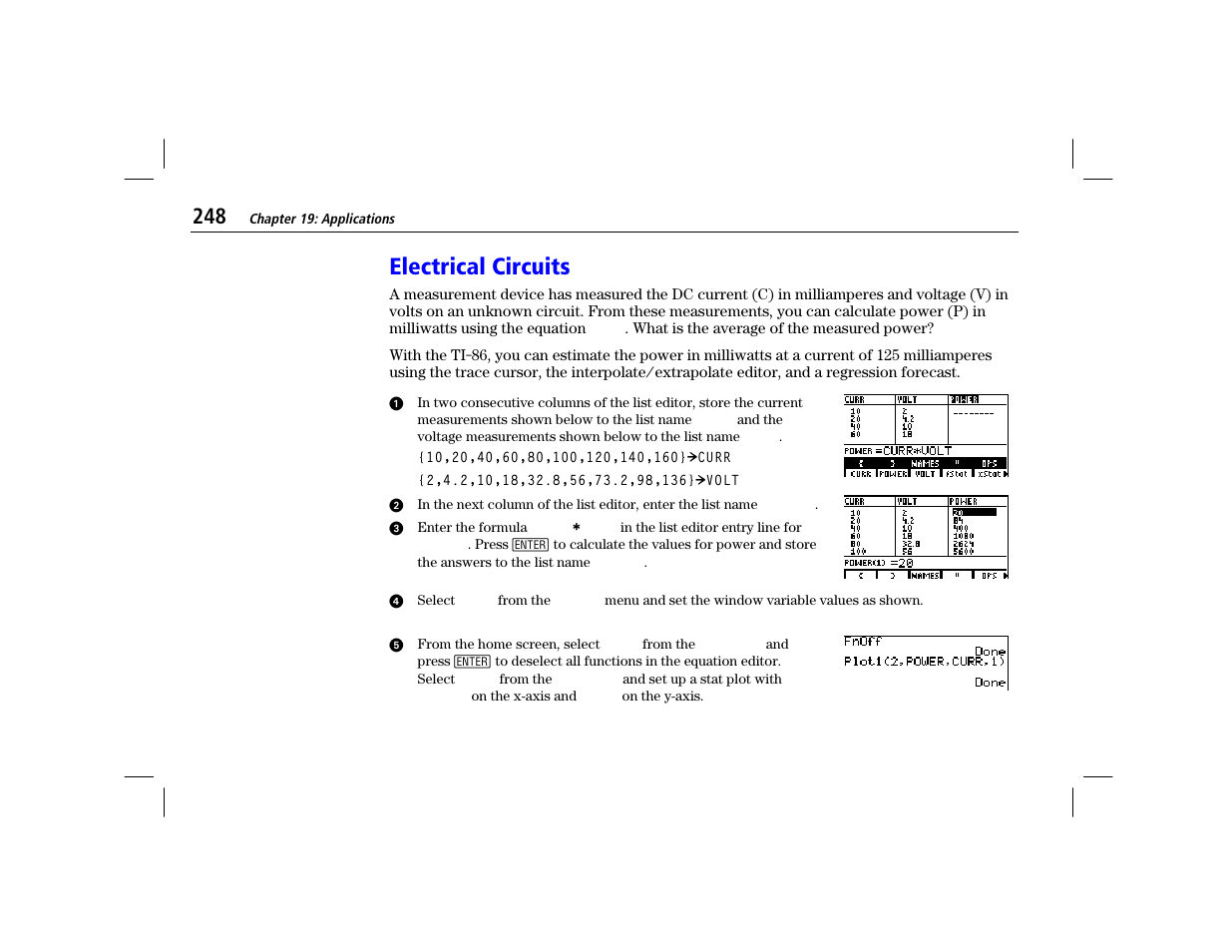 Electrical circuits | Texas Instruments TI-86 User Manual | Page 260 / 431